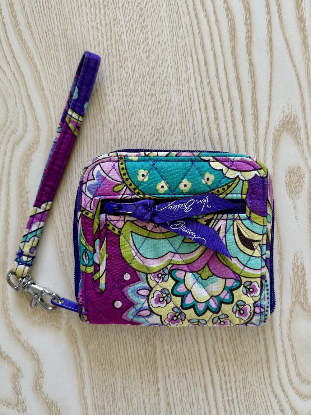 Vera Bradley Purple Multi-Color Quilted Wristlet Wallet